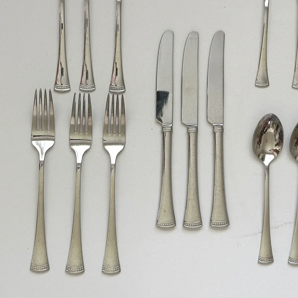 Lenox Portola Stainless Steel Flatware 15 Piece Set Forks Knives Spoons China